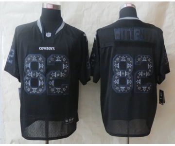 Nike Dallas Cowboys #82 Jason Witten Lights Out Black Ornamented Elite Jersey