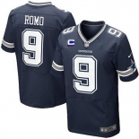 Nike Dallas Cowboys #9 Tony Romo Blue C Patch Elite Jersey