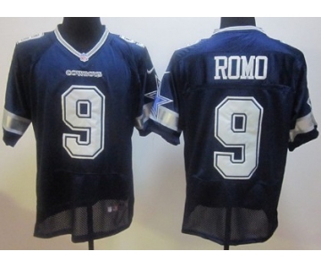 Nike Dallas Cowboys #9 Tony Romo Blue Elite Jersey