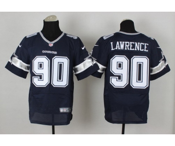 Nike Dallas Cowboys #90 Demarcus Lawrence Blue Elite Jersey