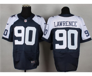 Nike Dallas Cowboys #90 Demarcus Lawrence Blue Thanksgiving Elite Jersey