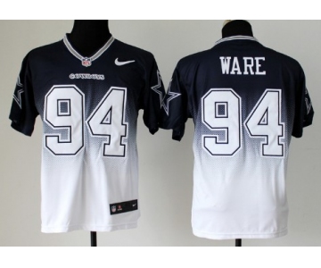 Nike Dallas Cowboys #94 DeMarcus Ware Blue/White Fadeaway Elite Jersey