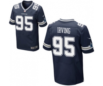 Nike Dallas Cowboys #95 David Irving Home Navy Men's Stitched Elite Jersey