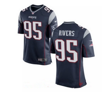 Men's 2017 NFL Draft New England Patriots #95 Derek Rivers Navy Blue Team Color Stitched NFL Nike Elite Jersey
