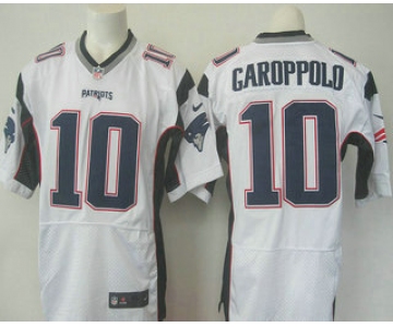 Men's New England Patriots #10 Jimmy Garoppolo NEW White Road Stitched NFL Nike Elite Jersey