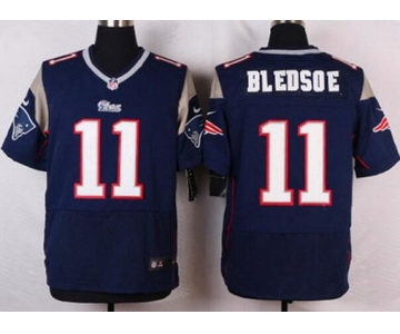 Men's New England Patriots #11 Drew Bledsoe Navy Blue Retired Player NFL Nike Elite Jersey