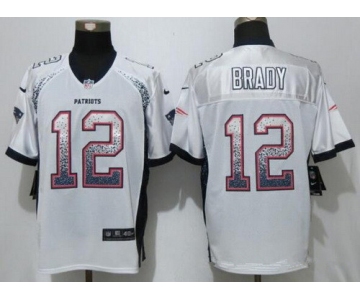 Men's New England Patriots #12 Tom Brady White Drift Stitched NFL Nike Fashion Jersey