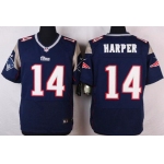 Men's New England Patriots #14 Chris Harper Navy Blue Team Color NFL Nike Elite Jersey