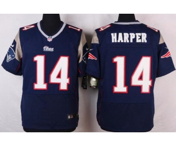 Men's New England Patriots #14 Chris Harper Navy Blue Team Color NFL Nike Elite Jersey