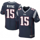 Men's New England Patriots #15 Reggie Wayne Navy Blue Team Color NFL Nike Elite Jersey