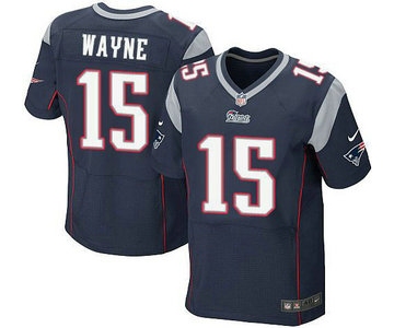 Men's New England Patriots #15 Reggie Wayne Navy Blue Team Color NFL Nike Elite Jersey