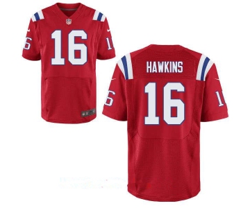 Men's New England Patriots #16 Andrew Hawkins Red Alternate Stitched NFL Nike Elite Jersey