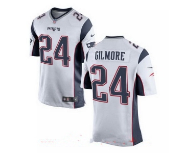 Men's New England Patriots #24 Stephon Gilmore White Road Stitched NFL Nike Elite Jersey