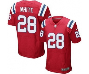 Men's New England Patriots #28 James White Red Alternate NFL Nike Elite Jersey