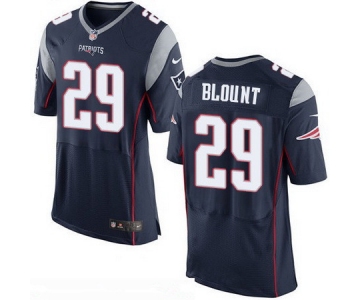 Men's New England Patriots #29 LeGarrette Blount NEW Navy Blue Team Color Stitched NFL Nike Elite Jersey