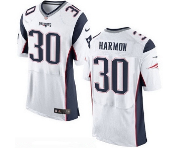 Men's New England Patriots #30 Duron Harmon NEW White Road Stitched NFL Nike Elite Jersey