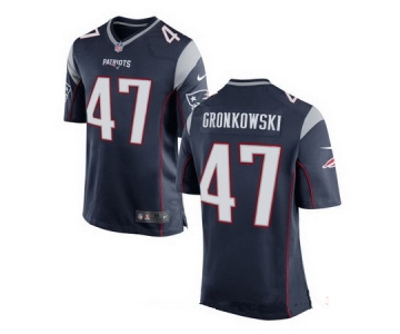 Men's New England Patriots #47 Glenn Gronkowski Navy Blue Team Color Stitched NFL Nike Elite Jersey