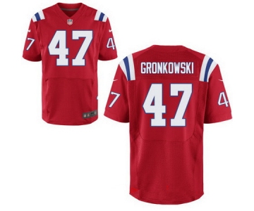 Men's New England Patriots #47 Glenn Gronkowski Red Alternate Stitched NFL Nike Elite Jersey