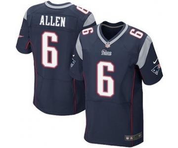 Men's New England Patriots #6 Ryan Allen Navy Blue Team Color NFL Nike Elite Jersey