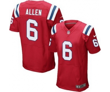 Men's New England Patriots #6 Ryan Allen Red Alternate NFL Nike Elite Jersey