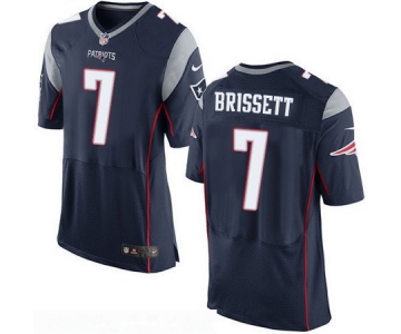 Men's New England Patriots #7 Jacoby Brissett NEW Navy Blue Team Color Stitched NFL Nike Elite Jersey