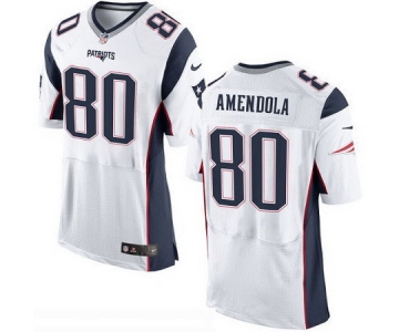 Men's New England Patriots #80 Danny Amendola NEW White Road Stitched NFL Nike Elite Jersey