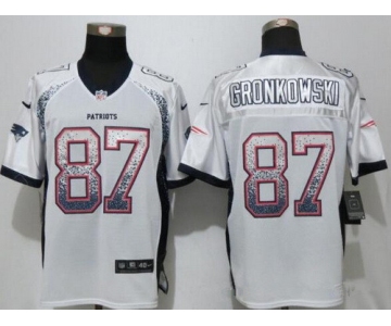 Men's New England Patriots #87 Rob Gronkowski White Drift Stitched NFL Nike Fashion Jersey