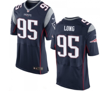 Men's New England Patriots #95 Chris Long Navy Blue Team Color Stitched NFL Nike Elite Jersey