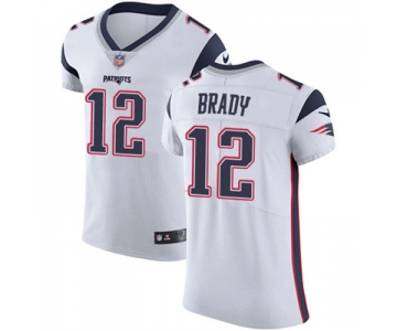 Men's Nike New England Patriots #12 Tom Brady White Stitched NFL Vapor Untouchable Elite Jersey