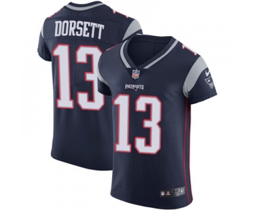 Men's Nike New England Patriots #13 Phillip Dorsett Navy Blue Team Color Stitched NFL Vapor Untouchable Elite Jersey