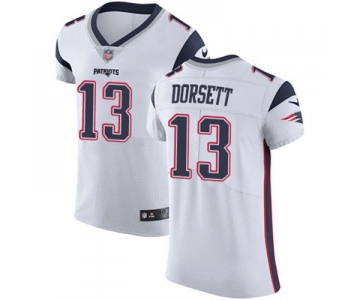 Men's Nike New England Patriots #13 Phillip Dorsett White Stitched NFL Vapor Untouchable Elite Jersey