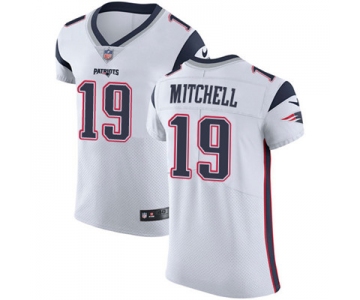 Men's Nike New England Patriots #19 Malcolm Mitchell White Stitched NFL Vapor Untouchable Elite Jersey