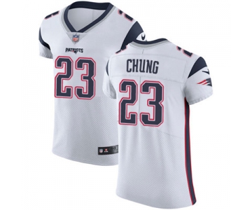 Men's Nike New England Patriots #23 Patrick Chung White Stitched NFL Vapor Untouchable Elite Jersey