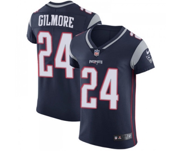 Men's Nike New England Patriots #24 Stephon Gilmore Navy Blue Team Color Stitched NFL Vapor Untouchable Elite Jersey