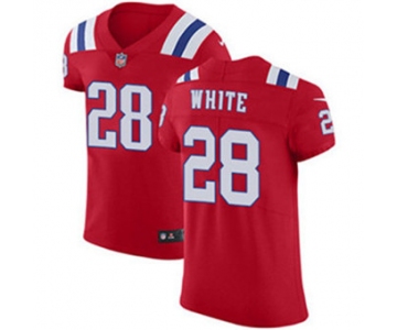 Men's Nike New England Patriots #28 James White Red Alternate Stitched NFL Vapor Untouchable Elite Jersey