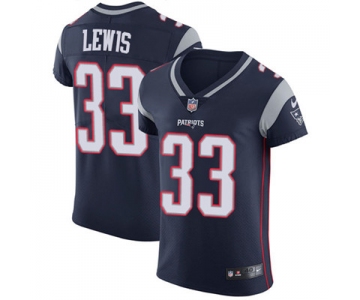 Men's Nike New England Patriots #33 Dion Lewis Navy Blue Team Color Stitched NFL Vapor Untouchable Elite Jersey