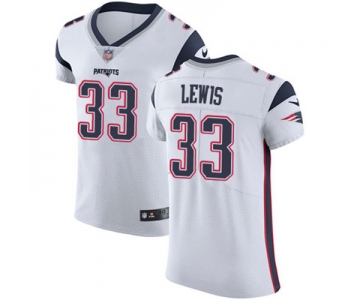 Men's Nike New England Patriots #33 Dion Lewis White Stitched NFL Vapor Untouchable Elite Jersey