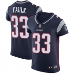 Men's Nike New England Patriots #33 Kevin Faulk Navy Blue Team Color Stitched NFL Vapor Untouchable Elite Jersey