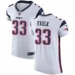 Men's Nike New England Patriots #33 Kevin Faulk White Stitched NFL Vapor Untouchable Elite Jersey