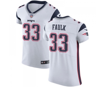 Men's Nike New England Patriots #33 Kevin Faulk White Stitched NFL Vapor Untouchable Elite Jersey