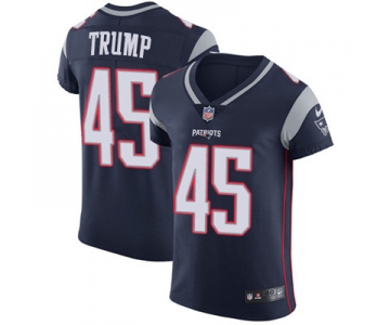 Men's Nike New England Patriots #45 Donald Trump Navy Blue Team Color Stitched NFL Vapor Untouchable Elite Jersey