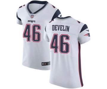 Men's Nike New England Patriots #46 James Develin White Stitched NFL Vapor Untouchable Elite Jersey