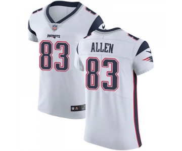 Men's Nike New England Patriots #83 Dwayne Allen White Stitched NFL Vapor Untouchable Elite Jersey