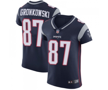 Men's Nike New England Patriots #87 Rob Gronkowski Navy Blue Team Color Stitched NFL Vapor Untouchable Elite Jersey