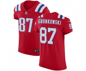 Men's Nike New England Patriots #87 Rob Gronkowski Red Alternate Stitched NFL Vapor Untouchable Elite Jersey