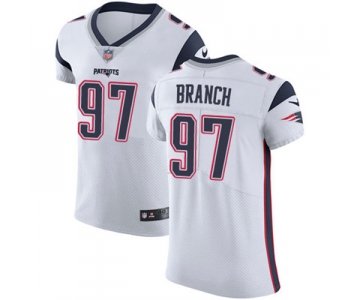 Men's Nike New England Patriots #97 Alan Branch White Stitched NFL Vapor Untouchable Elite Jersey