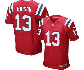 New England Patriots #13 Brandon Gibson Red Alternate NFL Nike Elite Jersey