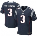 New England Patriots #3 Stephen Gostkowski Navy Blue Team Color NFL Nike Elite Jersey