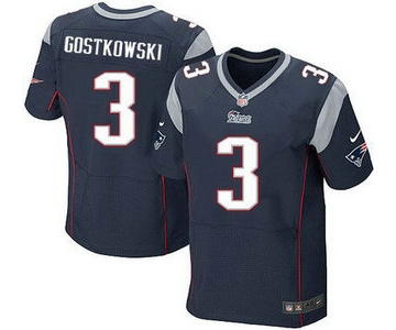 New England Patriots #3 Stephen Gostkowski Navy Blue Team Color NFL Nike Elite Jersey