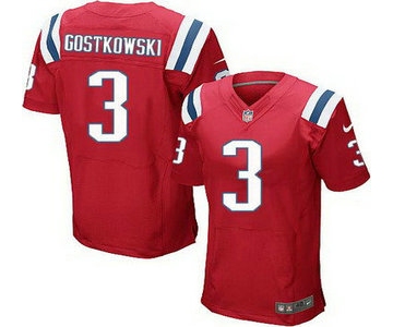 New England Patriots #3 Stephen Gostkowski Red Alternate NFL Nike Elite Jersey